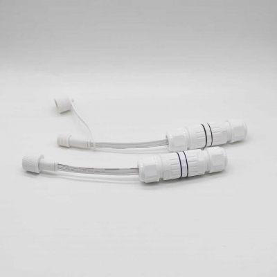 3pins Male / Female connector with M20 wires crimping-in connector cable for Govee outdoor lights on site installation